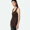 Débardeur en satin de viscose froissé