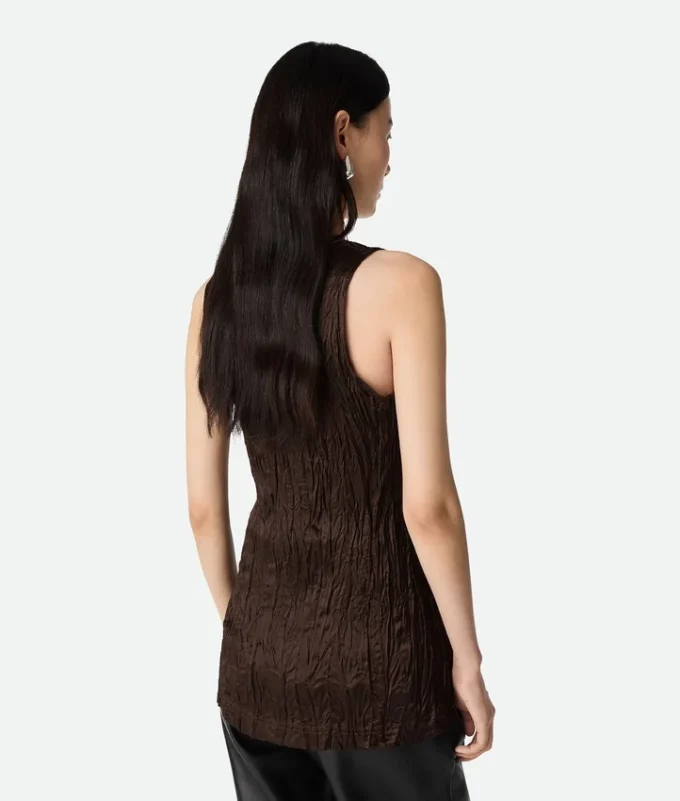 Débardeur en satin de viscose froissé