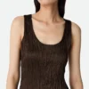 Débardeur en satin de viscose froissé