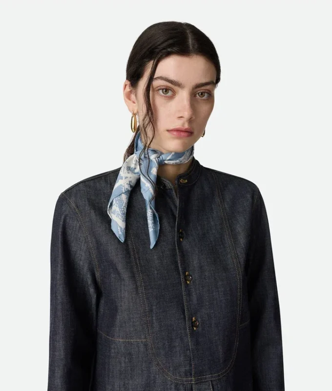 Foulard en soie « Carte postale italienne »