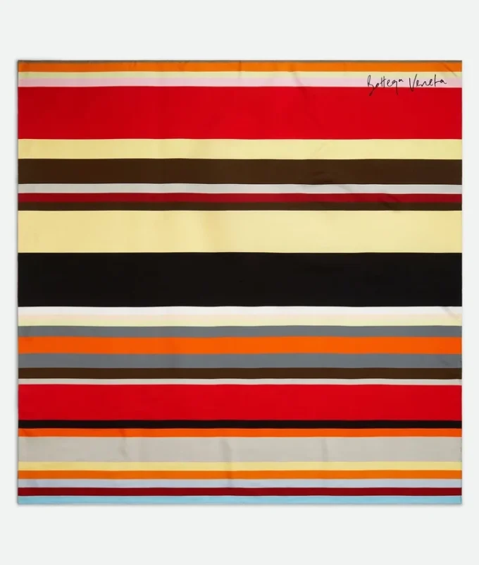 Foulard en twill de soie rayé