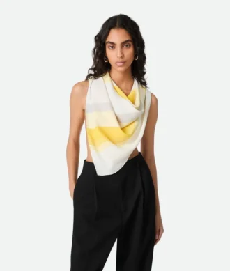 Foulard en twill de soie rayé Foulard en twill de soie rayé
