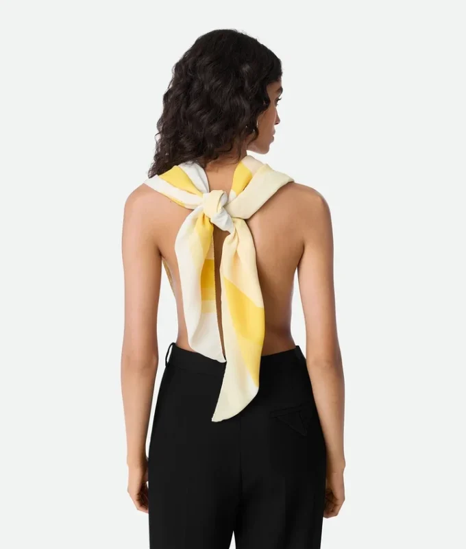 Foulard en twill de soie rayé