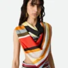 Foulard en twill de soie rayé