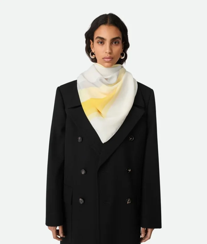 Foulard en twill de soie rayé