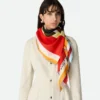 Foulard en twill de soie rayé