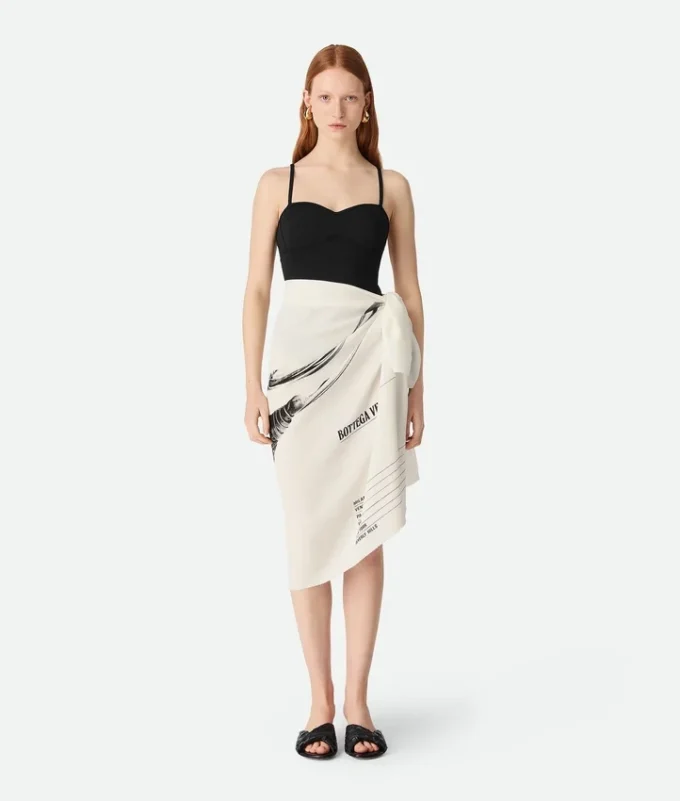 Foulard imprimé en twill de soie