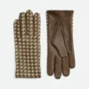 Gants en cuir et daim Intrecciato