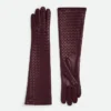 Gants mi-longs en cuir Intrecciato