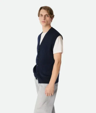 Gilet en laine côtelée