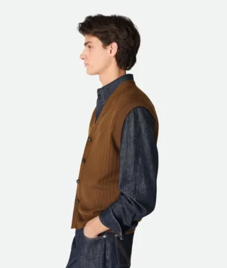Gilet en laine côtelée