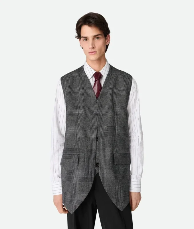 Gilet en laine Prince de Galles