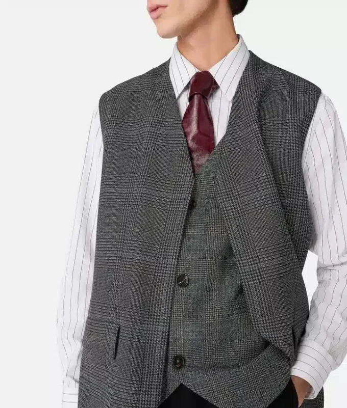 Gilet en laine Prince de Galles