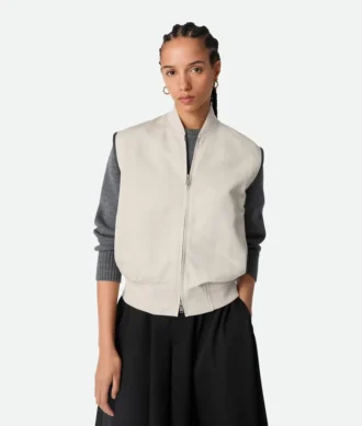 Gilet en twill de soie et coton