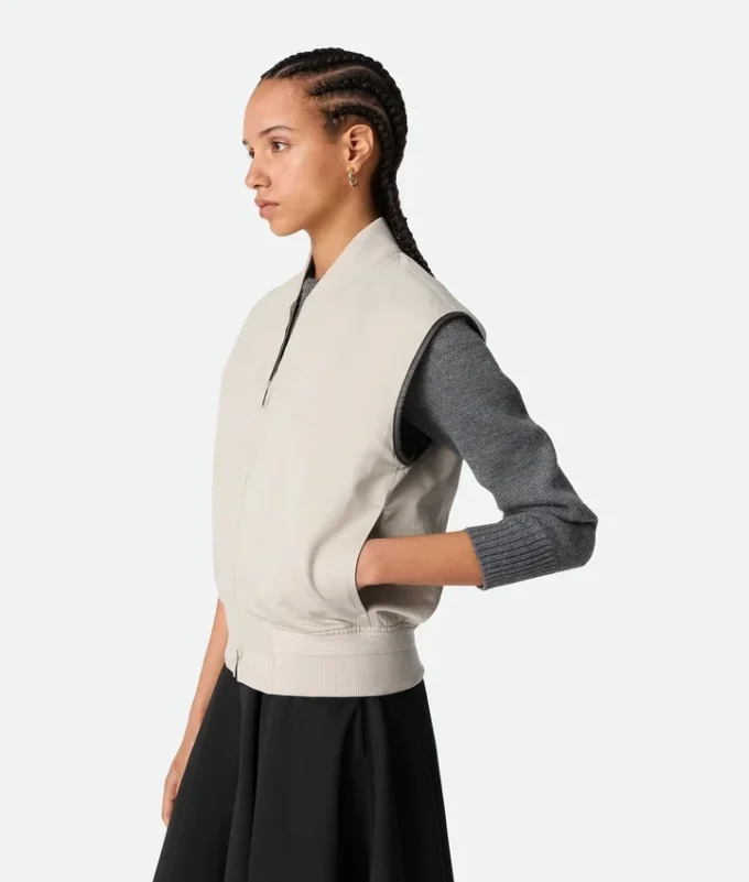 Gilet en twill de soie et coton