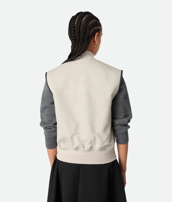 Gilet en twill de soie et coton