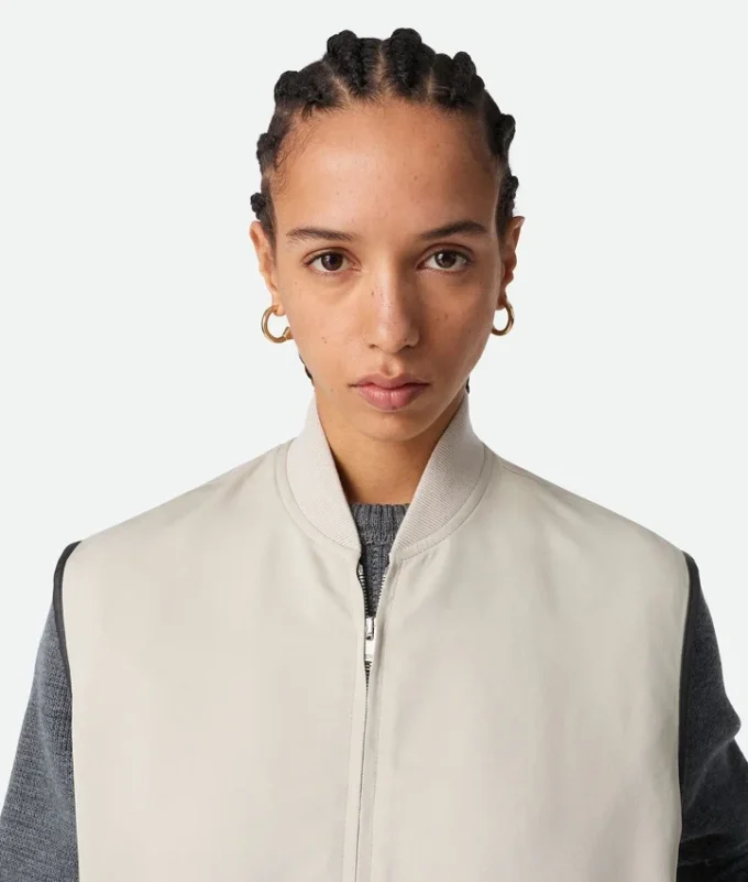 Gilet en twill de soie et coton