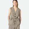 Gilet en viscose mouchetée