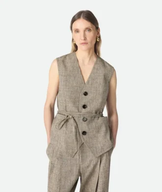 Gilet en viscose mouchetée