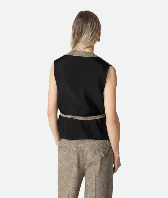 Gilet en viscose mouchetée
