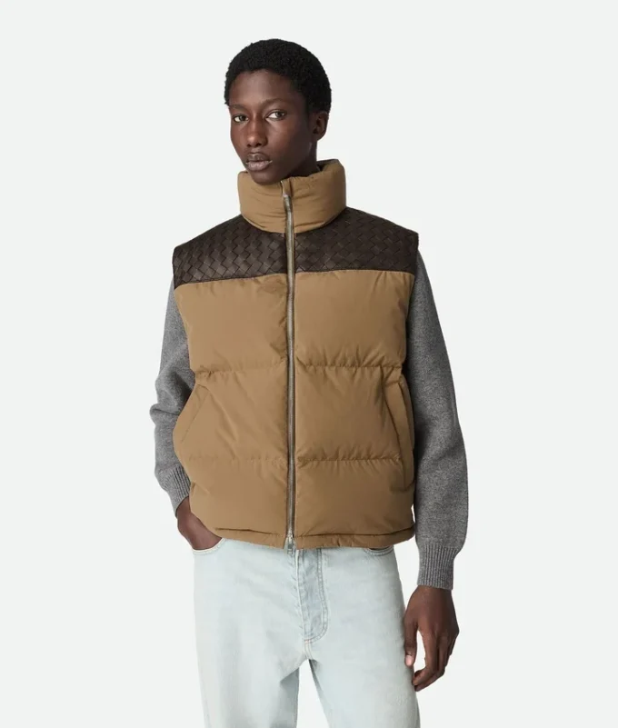 Gilet matelassé en popeline givrée Gilet matelassé en popeline givrée