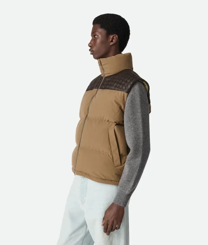 Gilet matelassé en popeline givrée Gilet matelassé en popeline givrée
