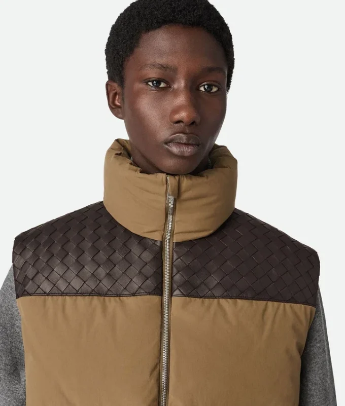Gilet matelassé en popeline givrée Gilet matelassé en popeline givrée