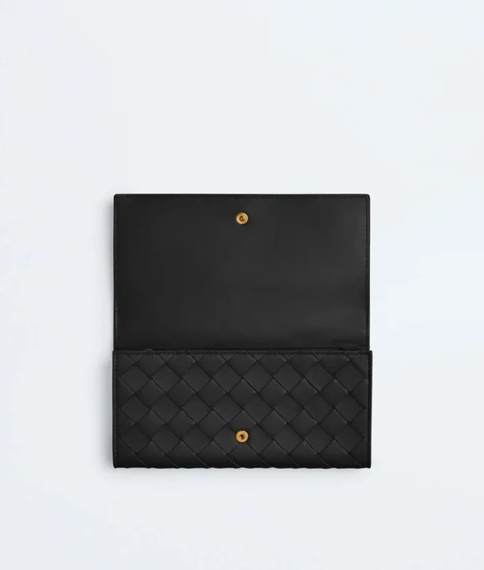 Grand portefeuille à rabat Intrecciato