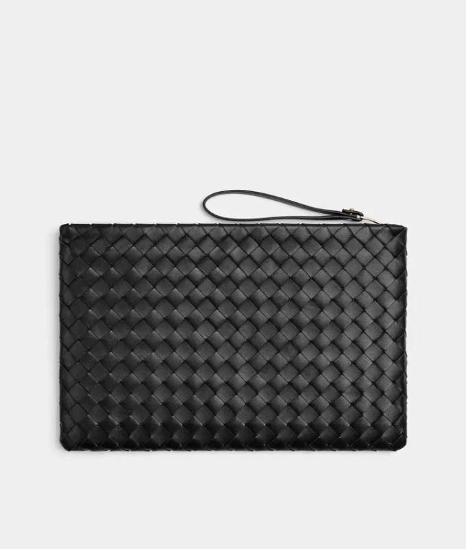 Grande pochette plate Intrecciato