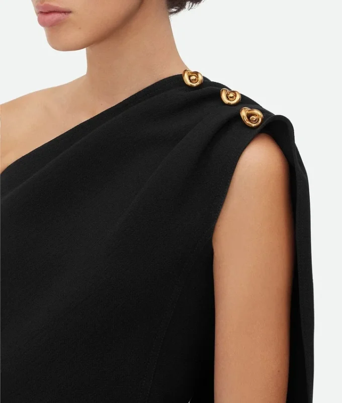 Haut en crêpe de laine et viscose