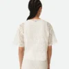Haut en dentelle de coton et de soie