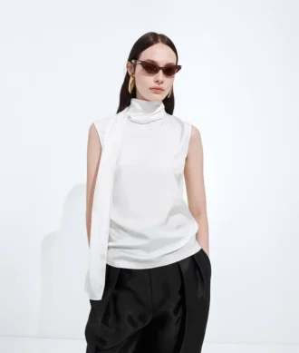 Haut en satin de soie Stretch