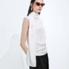 Haut en satin de soie Stretch