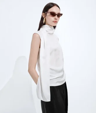 Haut en satin de soie Stretch