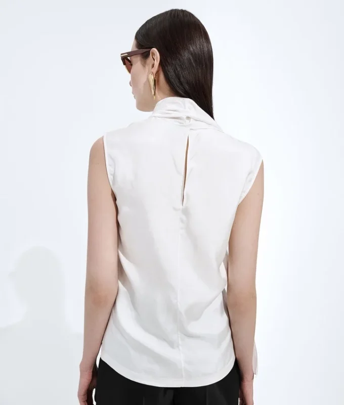 Haut en satin de soie Stretch
