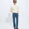 Jean droit indigo moyen