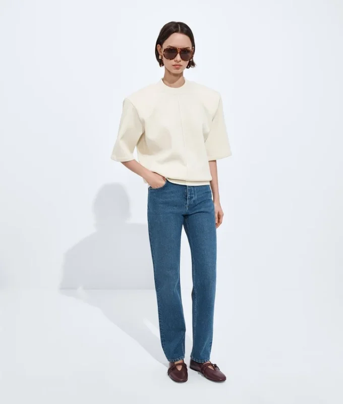 Jean droit indigo moyen
