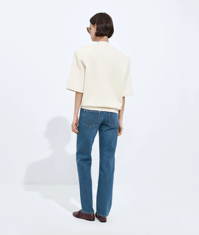 Jean droit indigo moyen