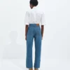 Jean à jambes larges bleu indigo moyen