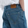 Jean à jambes larges bleu indigo moyen