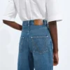 Jean à jambes larges bleu indigo moyen