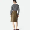 Jupe en cuir Intrecciato