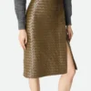 Jupe en cuir Intrecciato