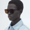 Lunettes de soleil carrées en acétate recyclé souple Lunettes de soleil carrées en acétate recyclé souple