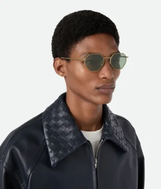 Lunettes de soleil géométriques Intrecciato