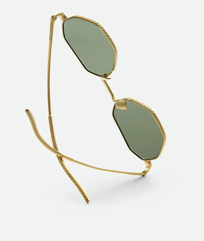 Lunettes de soleil géométriques Intrecciato