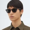 Lunettes de soleil Panthos en acétate recyclé souple Lunettes de soleil Panthos en acétate recyclé souple