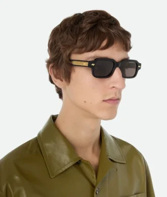 Lunettes de soleil rectangulaires Intrecciato