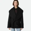 Manteau court en laine Stretch