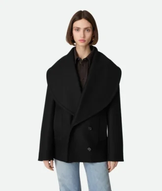 Manteau court en laine Stretch